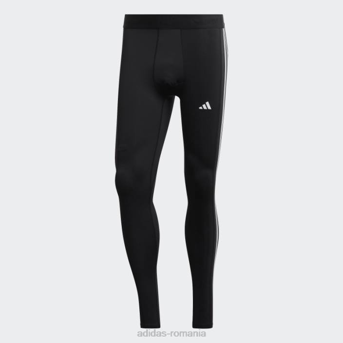 Adidas Colanti lungi de antrenament techfit 3-stripes negri bărbați negru 2JBN1255