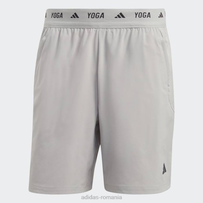 Adidas Pantaloni scurți 2-în-1 pentru antrenament yoga mgh, gri solid bărbați mgh solid gri/alb 2JBN14494