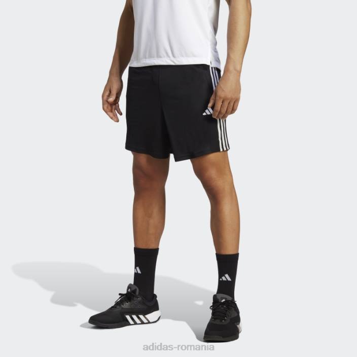 Adidas Train essentials pantaloni scurți de antrenament din piqué cu 3 dungi negru bărbați alb negru 2JBN992