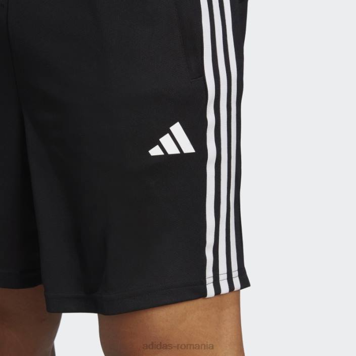 Adidas Train essentials pantaloni scurți de antrenament din piqué cu 3 dungi negru bărbați alb negru 2JBN992
