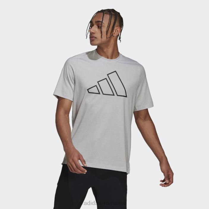 Adidas Tren icons 3-bar tricou de antrenament gri bărbați gri 2JBN5750