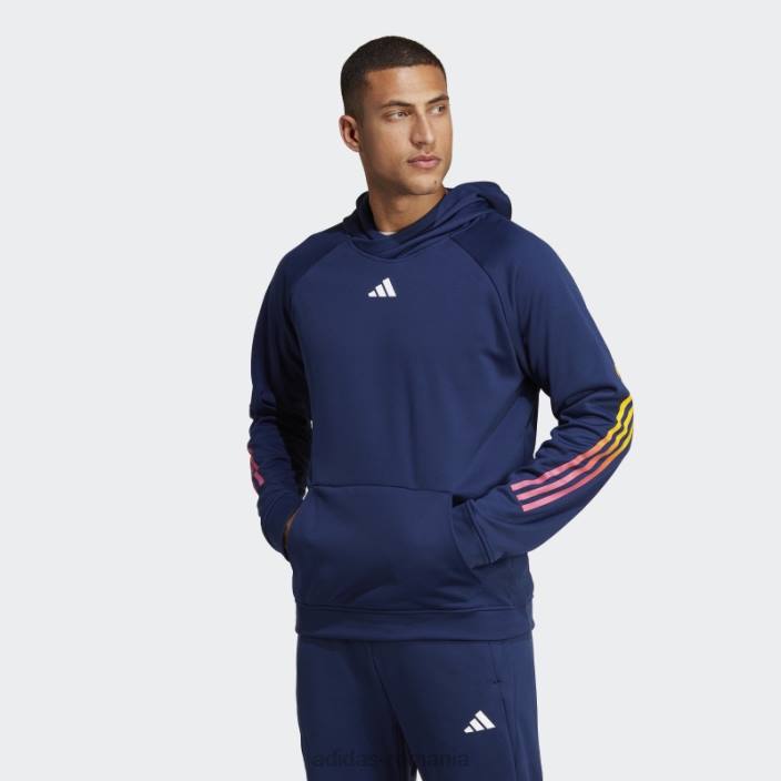 Adidas Tren icons 3 dungi hanorac albastru închis bărbați albastru inchis 2JBN5377
