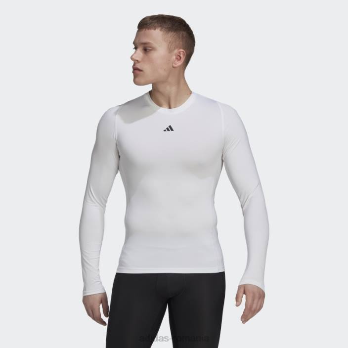 Adidas Tricou cu mânecă lungă de antrenament techfit alb bărbați alb 2JBN6374