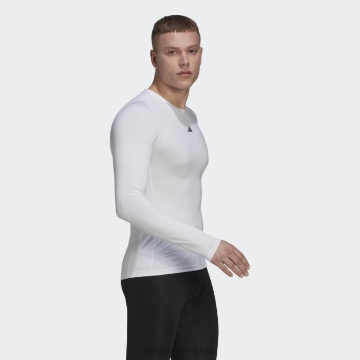 Adidas Tricou cu mânecă lungă de antrenament techfit alb bărbați alb 2JBN6374