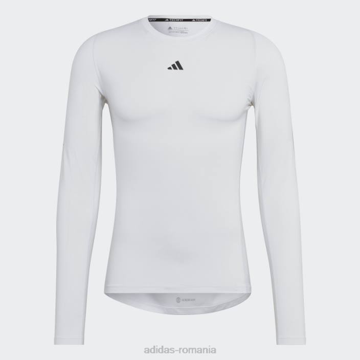 Adidas Tricou cu mânecă lungă de antrenament techfit alb bărbați alb 2JBN6374