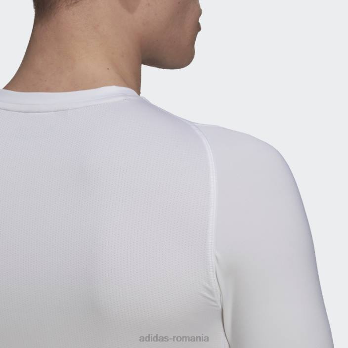 Adidas Tricou cu mânecă lungă de antrenament techfit alb bărbați alb 2JBN6374