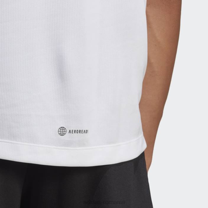 Adidas Tricou de antrenament cu 3 dungi cu icoane trenuri albe bărbați alb 2JBN5909