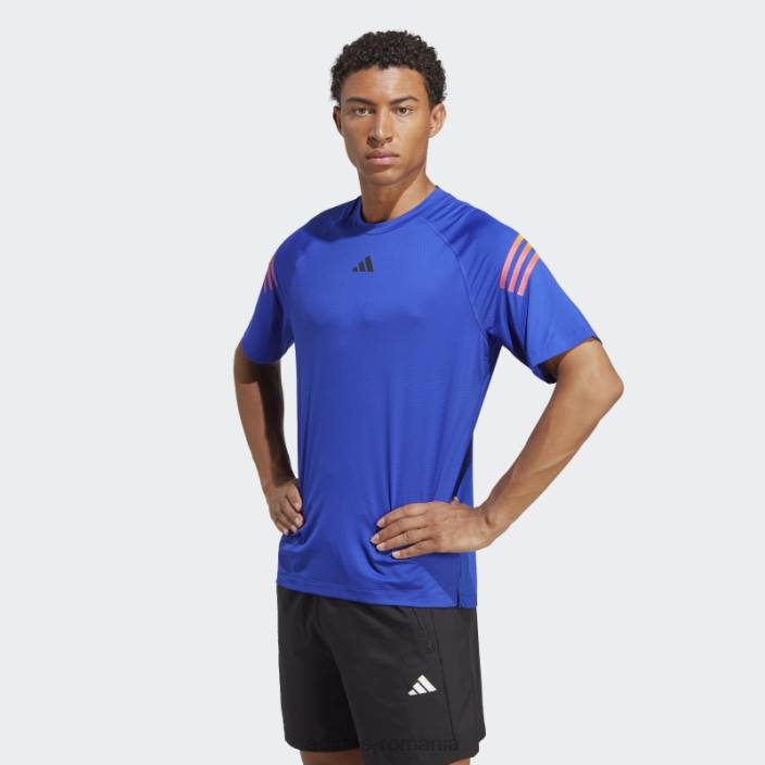 Adidas Tricou de antrenament cu 3 dungi cu iconițe de tren albastru bărbați albastru 2JBN1415