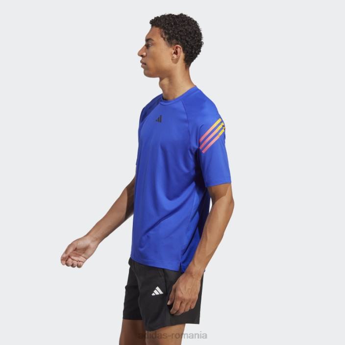 Adidas Tricou de antrenament cu 3 dungi cu iconițe de tren albastru bărbați albastru 2JBN1415