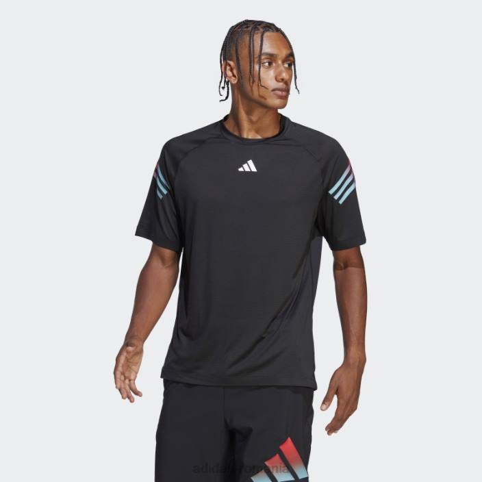 Adidas Tricou de antrenament cu 3 dungi cu iconițe de tren negru adidas bărbați negru 2JBN771