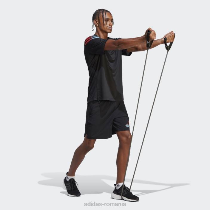 Adidas Tricou de antrenament cu 3 dungi cu iconițe de tren negru adidas bărbați negru 2JBN771