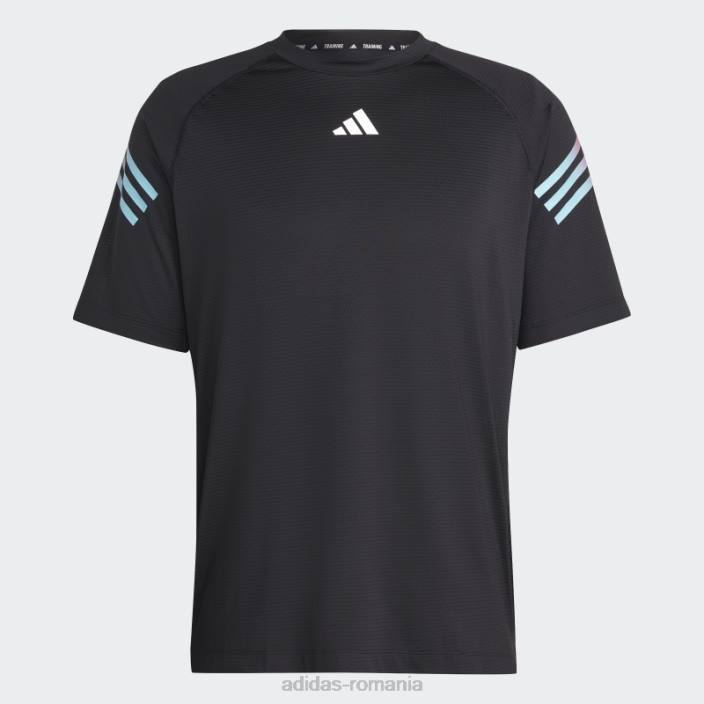 Adidas Tricou de antrenament cu 3 dungi negru bărbați negru 2JBN5792