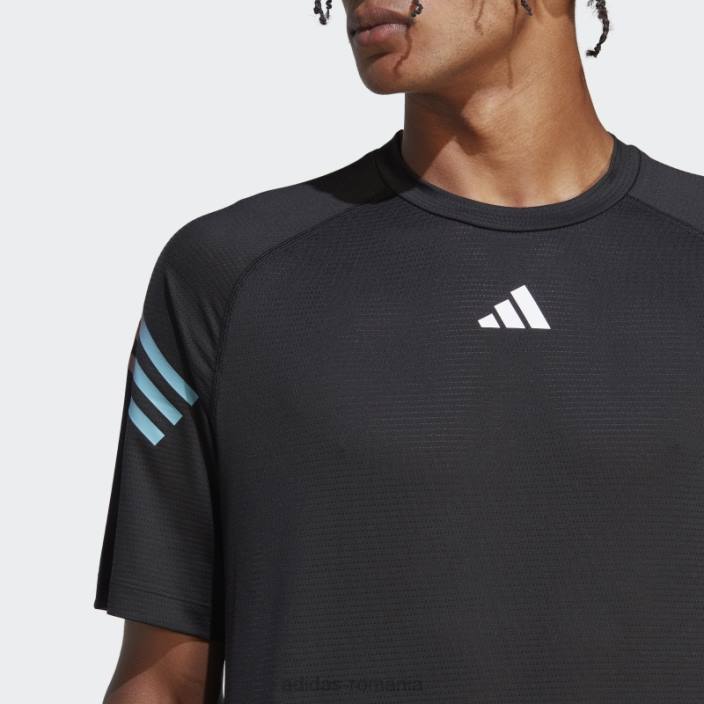 Adidas Tricou de antrenament cu 3 dungi negru bărbați negru 2JBN5792