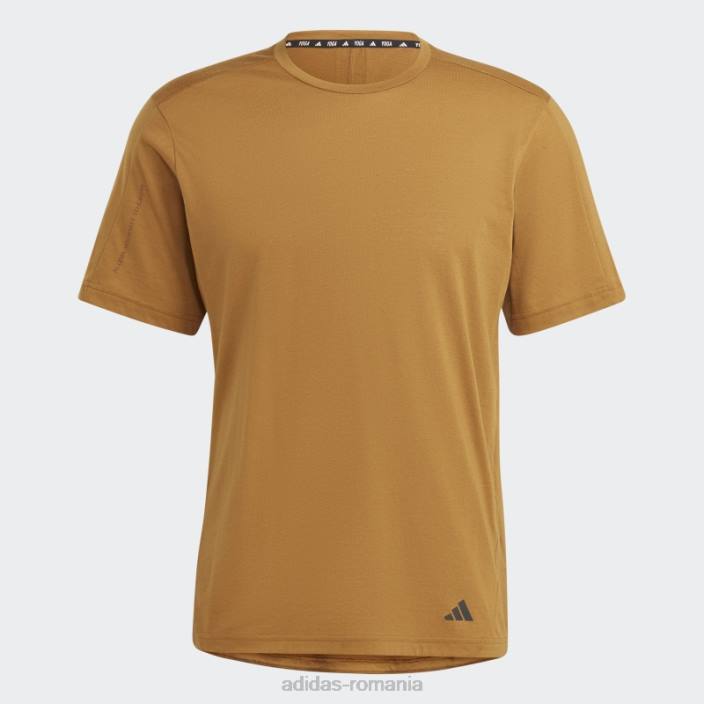 Adidas Tricou de antrenament cu bază de yoga din bronz bărbați bronz/carbon 2JBN5440