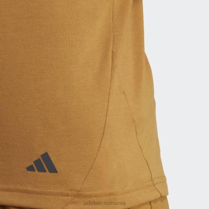 Adidas Tricou de antrenament cu bază de yoga din bronz bărbați bronz/carbon 2JBN5440