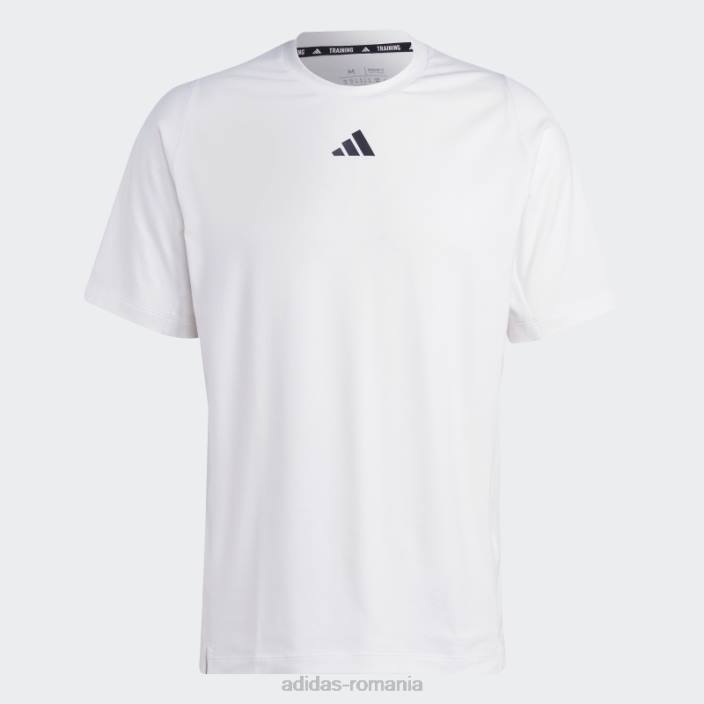 Adidas Tricou de antrenament cu logo-ul cu 3 bare cu icoane tren alb bărbați alb 2JBN5638