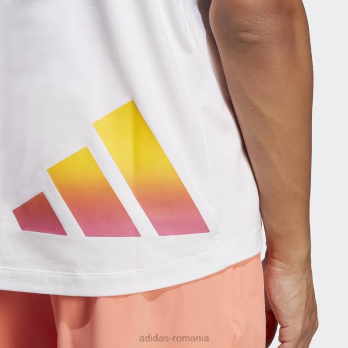 Adidas Tricou de antrenament cu logo-ul cu 3 bare cu icoane tren alb bărbați alb 2JBN5638