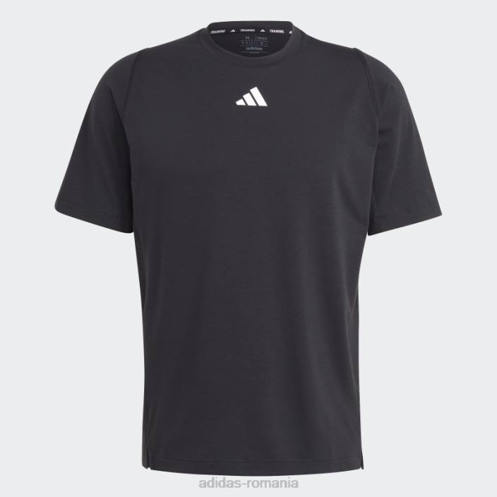 Adidas Tricou de antrenament cu logo-ul cu 3 bare cu iconițe de tren negru adidas bărbați negru 2JBN5565