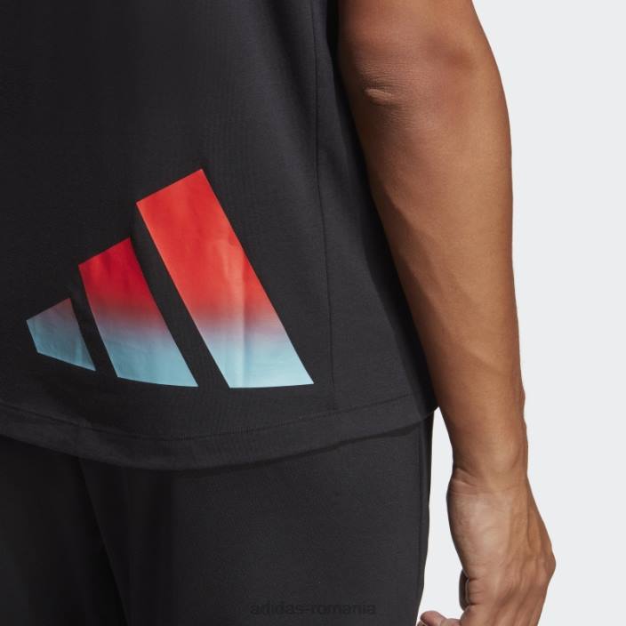 Adidas Tricou de antrenament cu logo-ul cu 3 bare cu iconițe de tren negru adidas bărbați negru 2JBN5565
