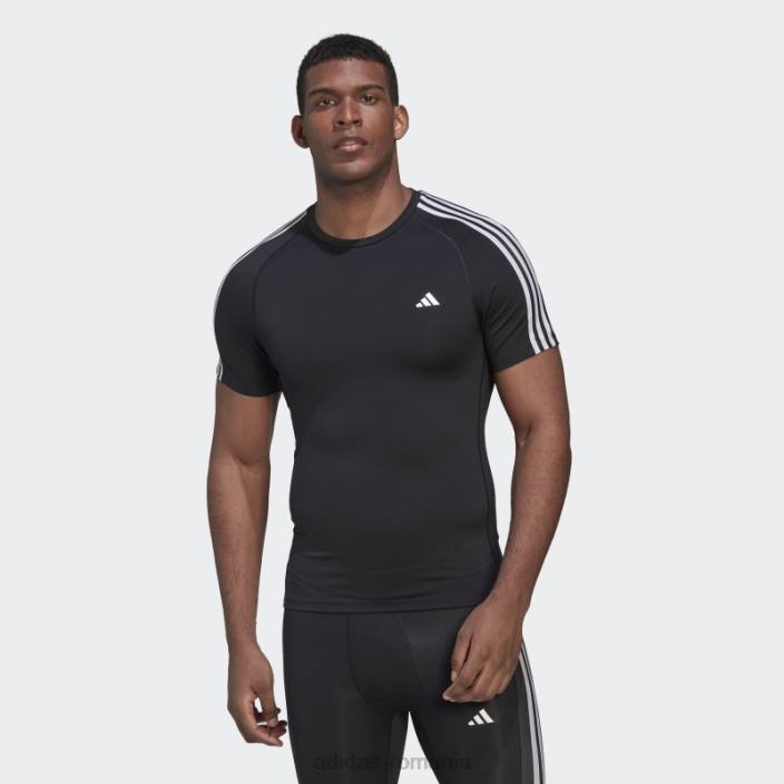 Adidas Tricou de antrenament techfit 3-stripes negru bărbați negru 2JBN5749