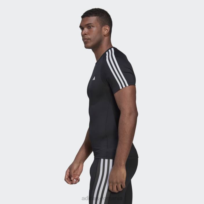 Adidas Tricou de antrenament techfit 3-stripes negru bărbați negru 2JBN5749