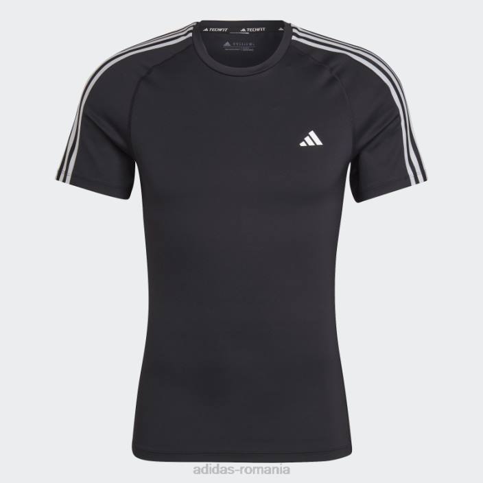 Adidas Tricou de antrenament techfit 3-stripes negru bărbați negru 2JBN5749