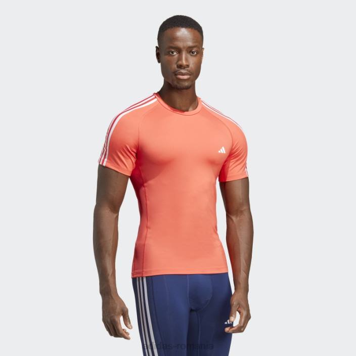 Adidas Tricou de antrenament techfit 3-stripes roșu bărbați roșu 2JBN13285