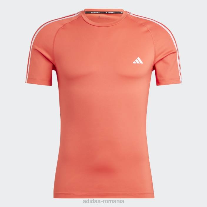 Adidas Tricou de antrenament techfit 3-stripes roșu bărbați roșu 2JBN13285