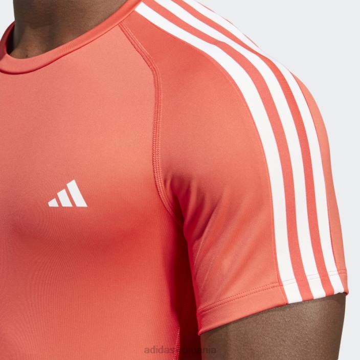 Adidas Tricou de antrenament techfit 3-stripes roșu bărbați roșu 2JBN13285