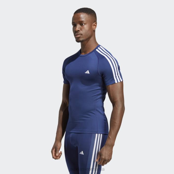 Adidas Tricou de antrenament techfit cu 3 dungi albastru închis bărbați albastru inchis 2JBN13412