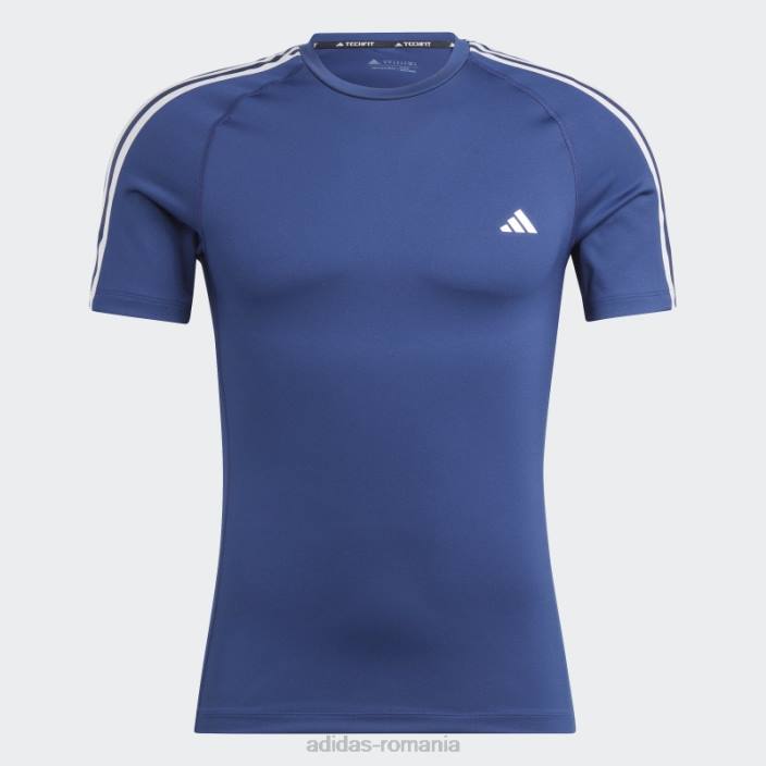 Adidas Tricou de antrenament techfit cu 3 dungi albastru închis bărbați albastru inchis 2JBN13412