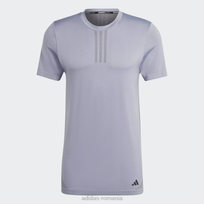 Adidas aeroknit yoga base tricou de antrenament fără cusături violet argintiu bărbați violet argintiu/carbon 2JBN14323