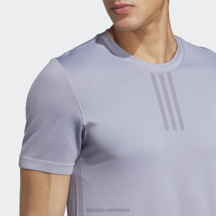Adidas aeroknit yoga base tricou de antrenament fără cusături violet argintiu bărbați violet argintiu/carbon 2JBN14323