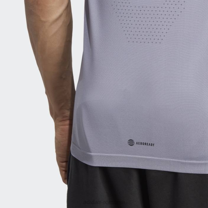 Adidas aeroknit yoga base tricou de antrenament fără cusături violet argintiu bărbați violet argintiu/carbon 2JBN14323