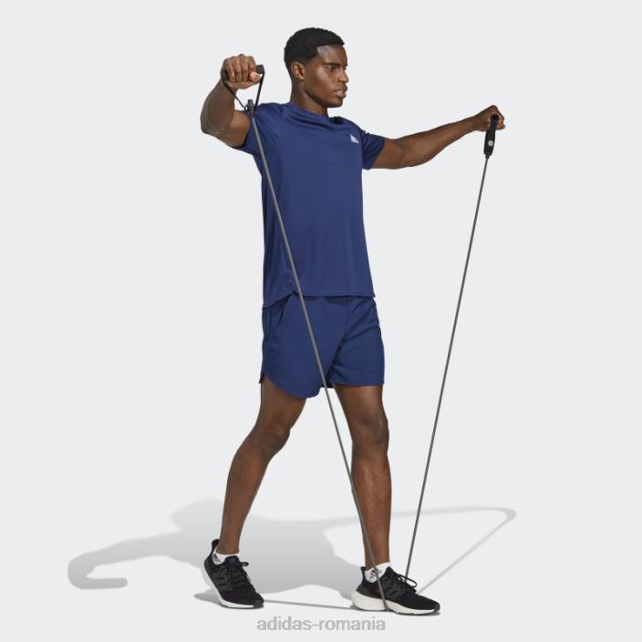 Adidas aeroready conceput pentru mișcare tricou adidas albastru închis bărbați albastru închis/alb 2JBN13116