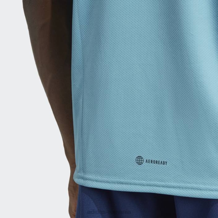 Adidas aeroready conceput pentru mișcare tricou albastru adidas bărbați albastru/negru 2JBN13170