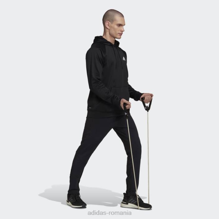Adidas aeroready game and go mic hanorac cu logo negru bărbați alb negru 2JBN1574