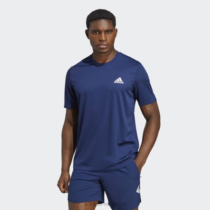 Adidas albastru închis aeroready conceput pentru mișcare tricou adidas bărbați albastru închis/alb 2JBN5871