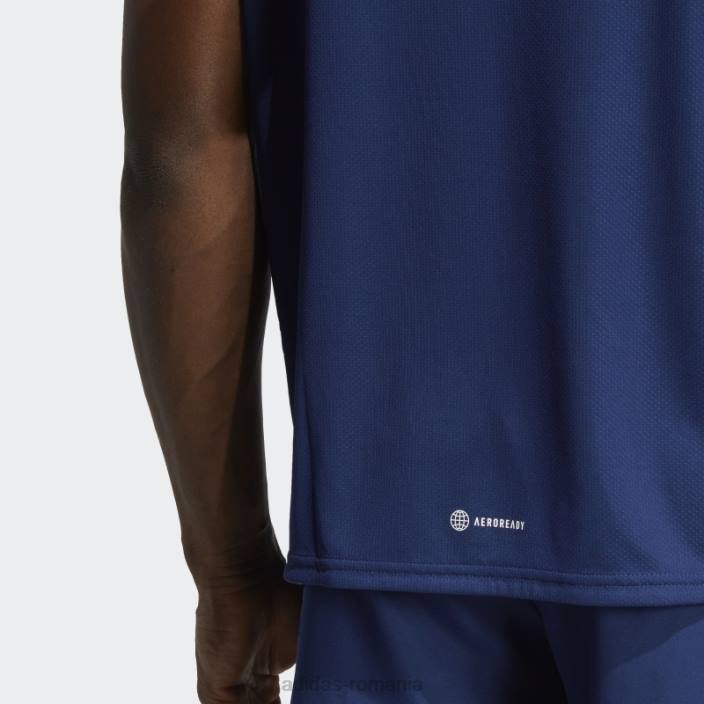 Adidas albastru închis aeroready conceput pentru mișcare tricou adidas bărbați albastru închis/alb 2JBN5871