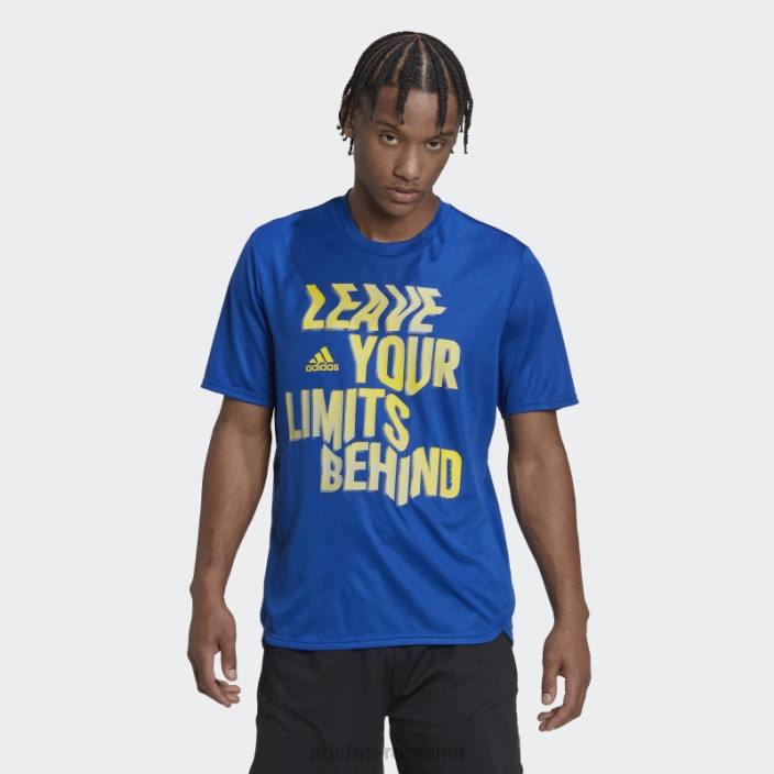 Adidas albastru regal conceput pentru mișcare aeroready hiit slogan tricou de antrenament adidas bărbați albastru regal 2JBN14865