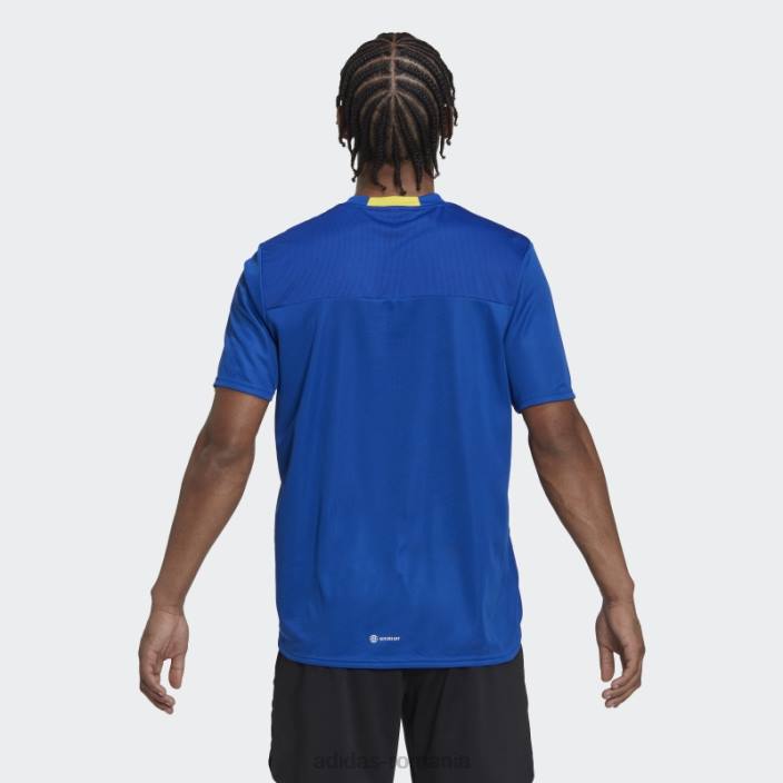 Adidas albastru regal conceput pentru mișcare aeroready hiit slogan tricou de antrenament adidas bărbați albastru regal 2JBN14865