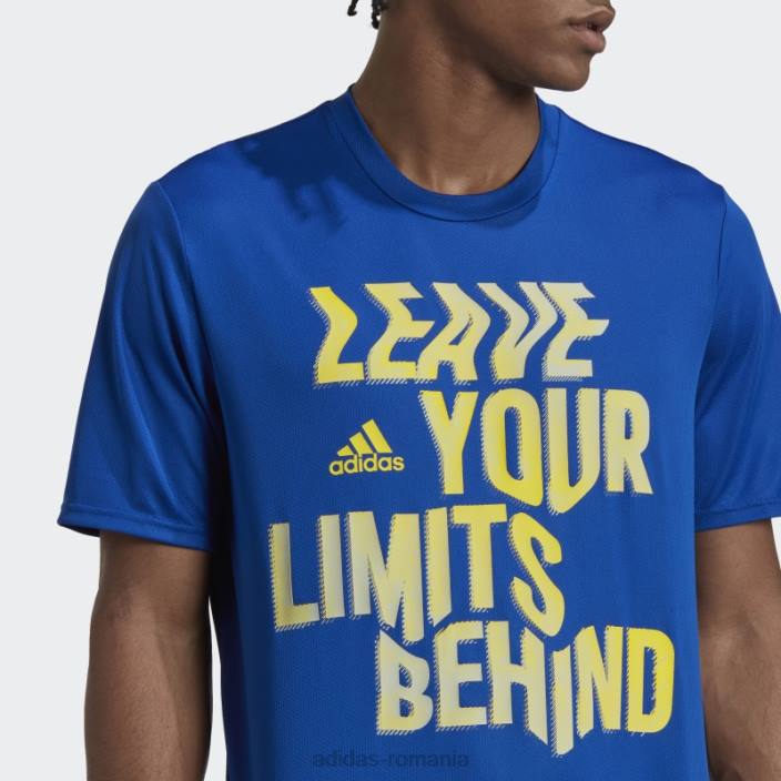 Adidas albastru regal conceput pentru mișcare aeroready hiit slogan tricou de antrenament adidas bărbați albastru regal 2JBN14865