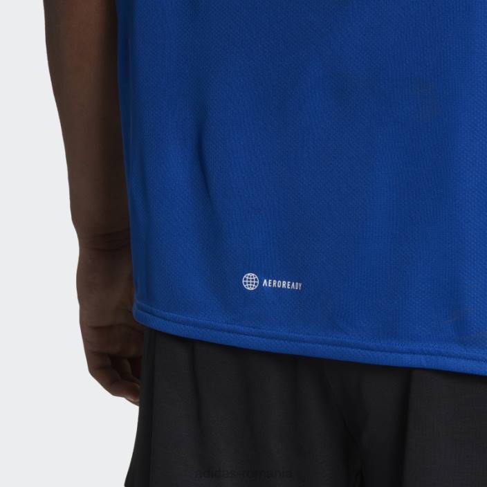 Adidas albastru regal conceput pentru mișcare aeroready hiit slogan tricou de antrenament adidas bărbați albastru regal 2JBN14865