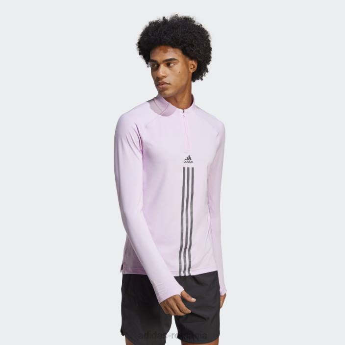 Adidas alphastrength 1/4 fermoar top cu mânecă lungă liliac bărbați liliac 2JBN7351