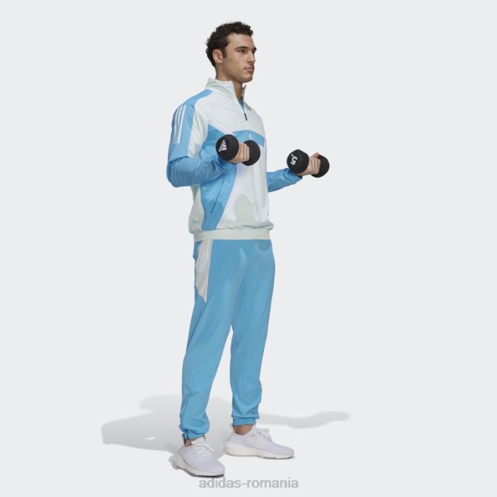 Adidas antrenament cu fermoar sferturi top gheață mentă bărbați menta gheata/albastru cer 2JBN14647