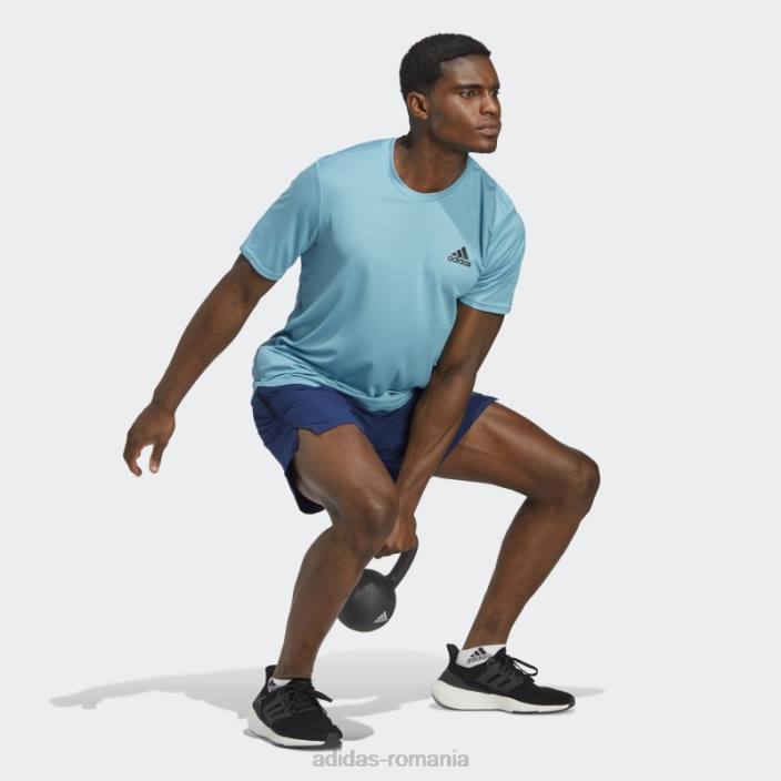 Adidas blue aeroready conceput pentru tricou de mișcare bărbați albastru/negru 2JBN6232