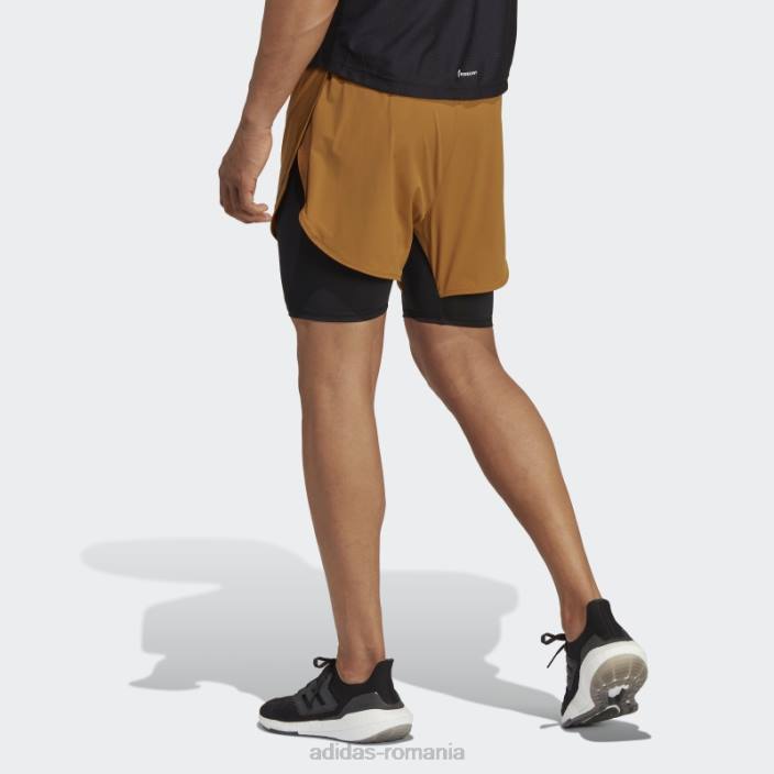 Adidas căldură.rdy hiit pantaloni scurți de antrenament 2-în-1 bronz adidas bărbați bronz 2JBN5370
