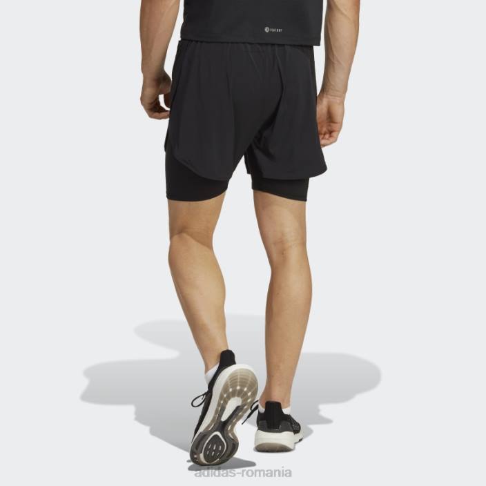 Adidas căldură.rdy hiit pantaloni scurți de antrenament 2-în-1 negru bărbați negru 2JBN5018