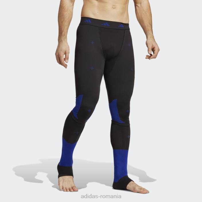 Adidas colanti de antrenament techfit recharge negri adidas bărbați negru/albastru 2JBN1032