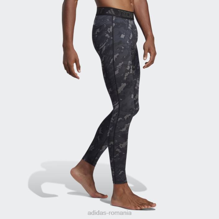 Adidas colanti negri de antrenament techfit cu imprimeu integral adidas bărbați negru 2JBN5637